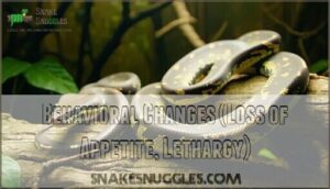 behavioral changes (loss of appetite, lethargy)