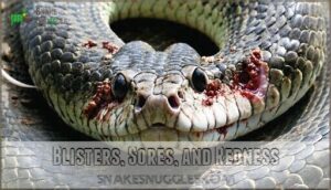 blisters, sores, and redness