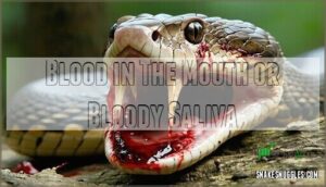 blood in the mouth or bloody saliva