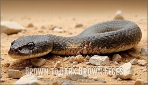 brown to dark brown feces