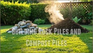 building rock piles and compost piles