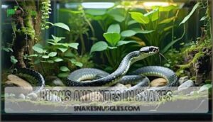 burns and bites in snakes