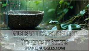 causes and transmission of nidovirus in snakes