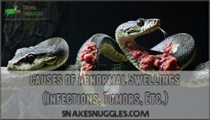causes of abnormal swellings (infections, tumors, etc.)