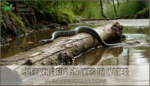 checking for snakes in water
