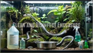 clean and disinfect enclosure
