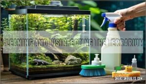 cleaning and disinfecting the terrarium