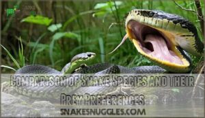 comparison of snake species and their prey preferences