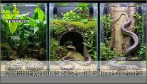 considerations based on snake species