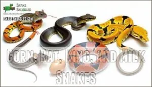 corn, rat, king, and milk snakes corn, rat, king, and milk snakes