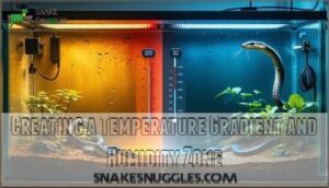 creating a temperature gradient and humidity zone