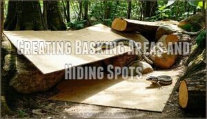 creating basking areas and hiding spots