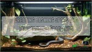 creating basking spots and temperature gradients