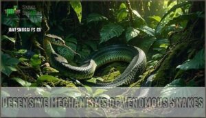 defensive mechanisms of venomous snakes