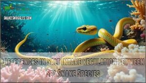 differences in salt intake regulation between sea snake species