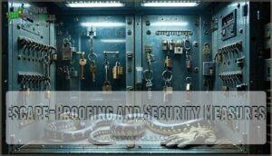 escape-proofing and security measures