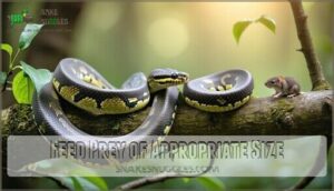 feed prey of appropriate size