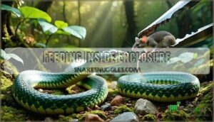 feeding inside enclosure