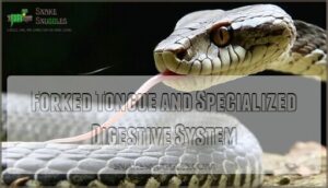 forked tongue and specialized digestive system