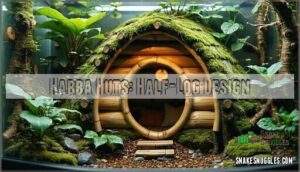 habba huts: half-log design