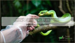 hand smelling like food