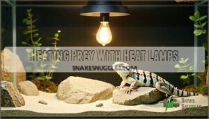 heating prey with heat lamps