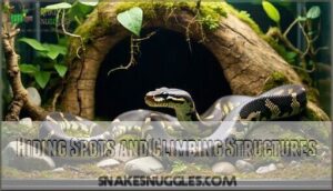 hiding spots and climbing structures