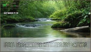 ideal freshwater habitats for snakes