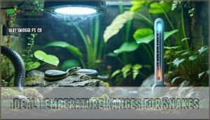 ideal temperature ranges for snakes