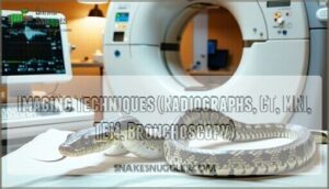 imaging techniques (radiographs, ct, mri, tem, bronchoscopy)