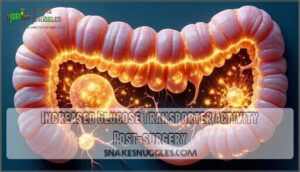 increased glucose transporter activity post-surgery