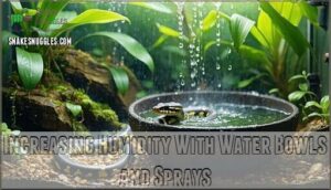 increasing humidity with water bowls and sprays