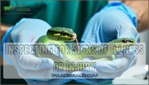 inspecting for signs of illness or injury