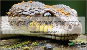localized skin lesions and crusting