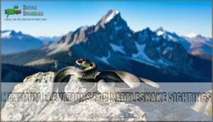 maximum elevations for rattlesnake sightings