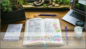 monitoring and recording snake's condition