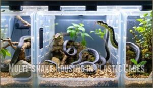 multi-snake housing in plastic cages