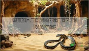 natural-looking backgrounds and decorations