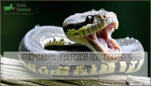 open-mouth breathing and excessive salivation