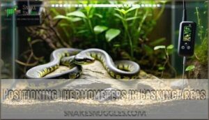 positioning thermometers in basking areas