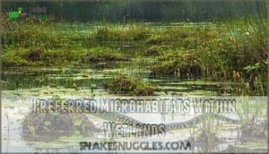 preferred microhabitats within wetlands