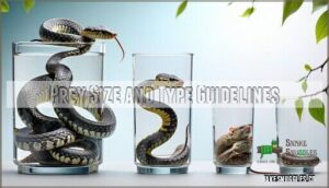 prey size and type guidelines