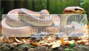 proper prey size and feeding frequency