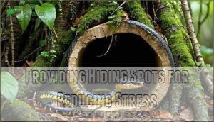 providing hiding spots for reducing stress