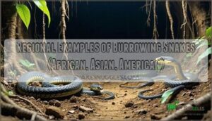 regional examples of burrowing snakes (african, asian, american)