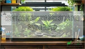 regular cleaning schedule for snake tanks