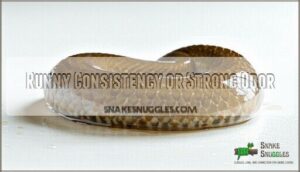 runny consistency or strong odor
