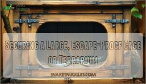 securing a large, escape-proof cage or terrarium