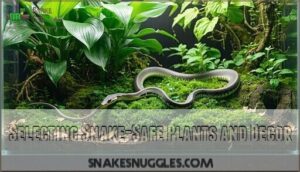 selecting snake-safe plants and decor