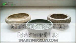 shape and stability for preventing spills